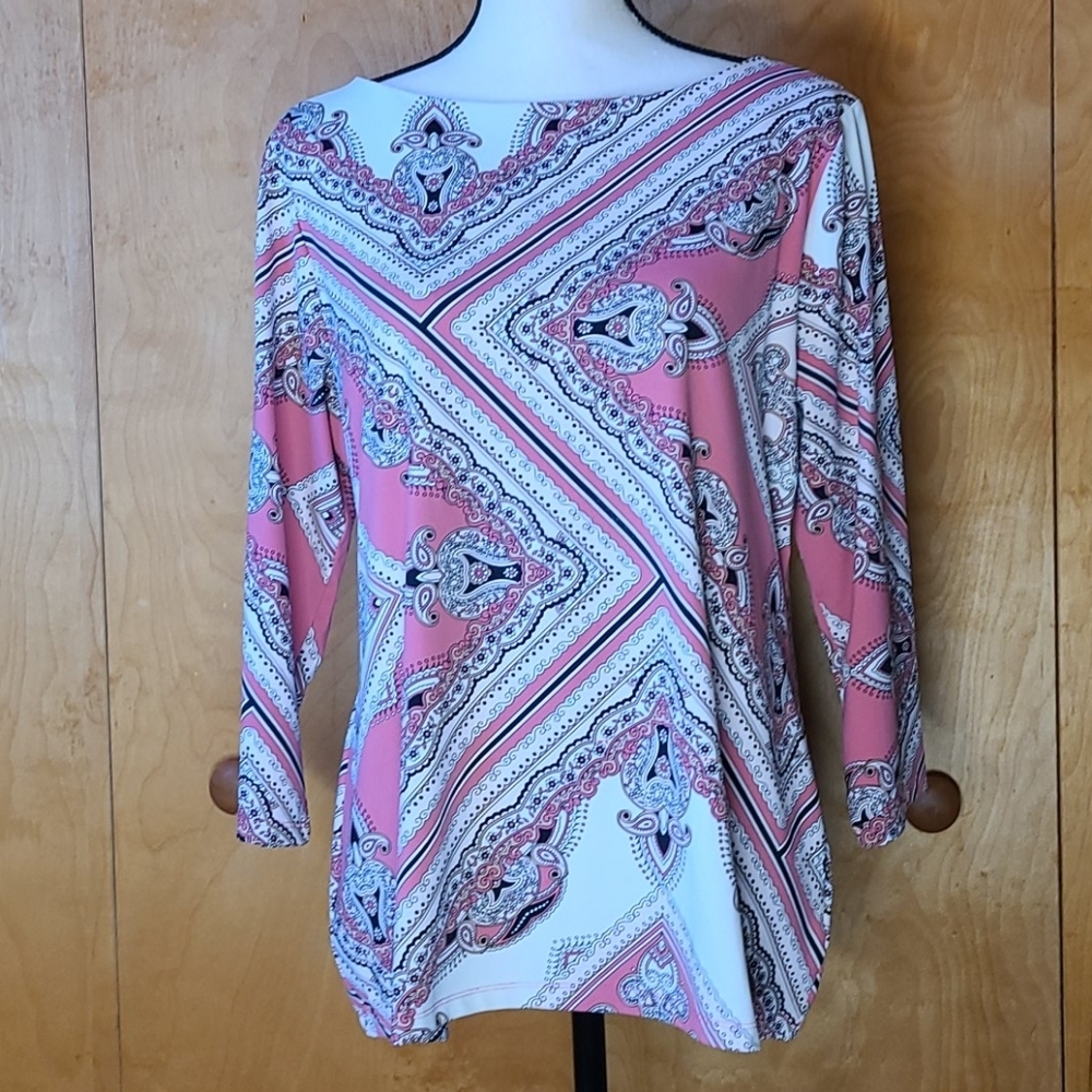 Charter Club soft paisley box print in pink black
